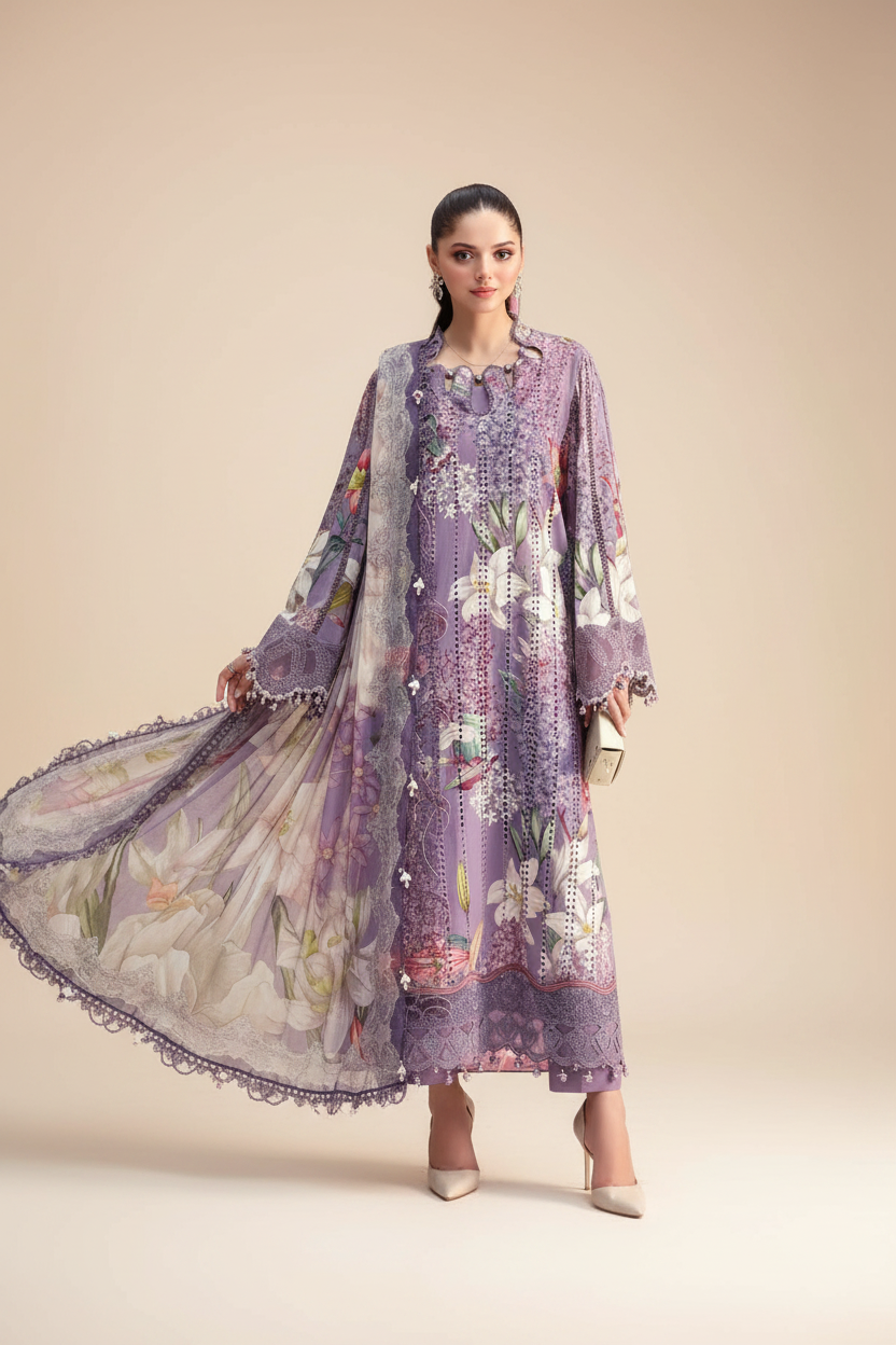 MARIA B M Print Vol-02 Unstitched Lawn Suit 2026 | MBL-MPT-3006A/B