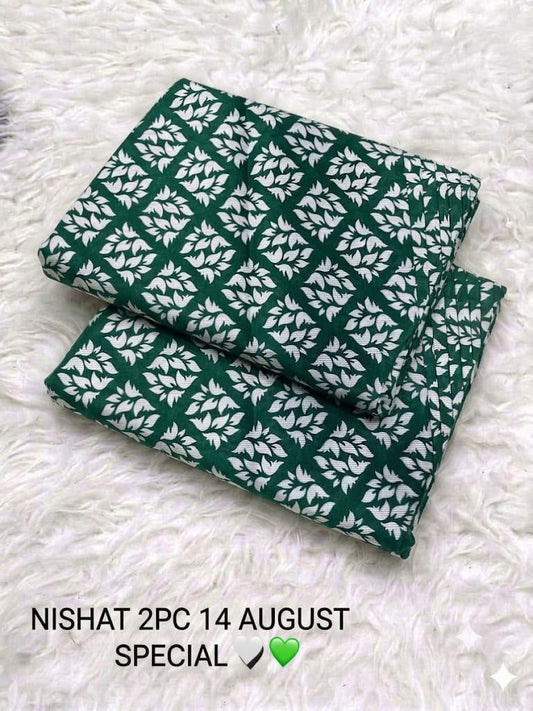 Nishat 2 Piece Lawn Suit – Independence Day Edition | Green & White | Unstitched