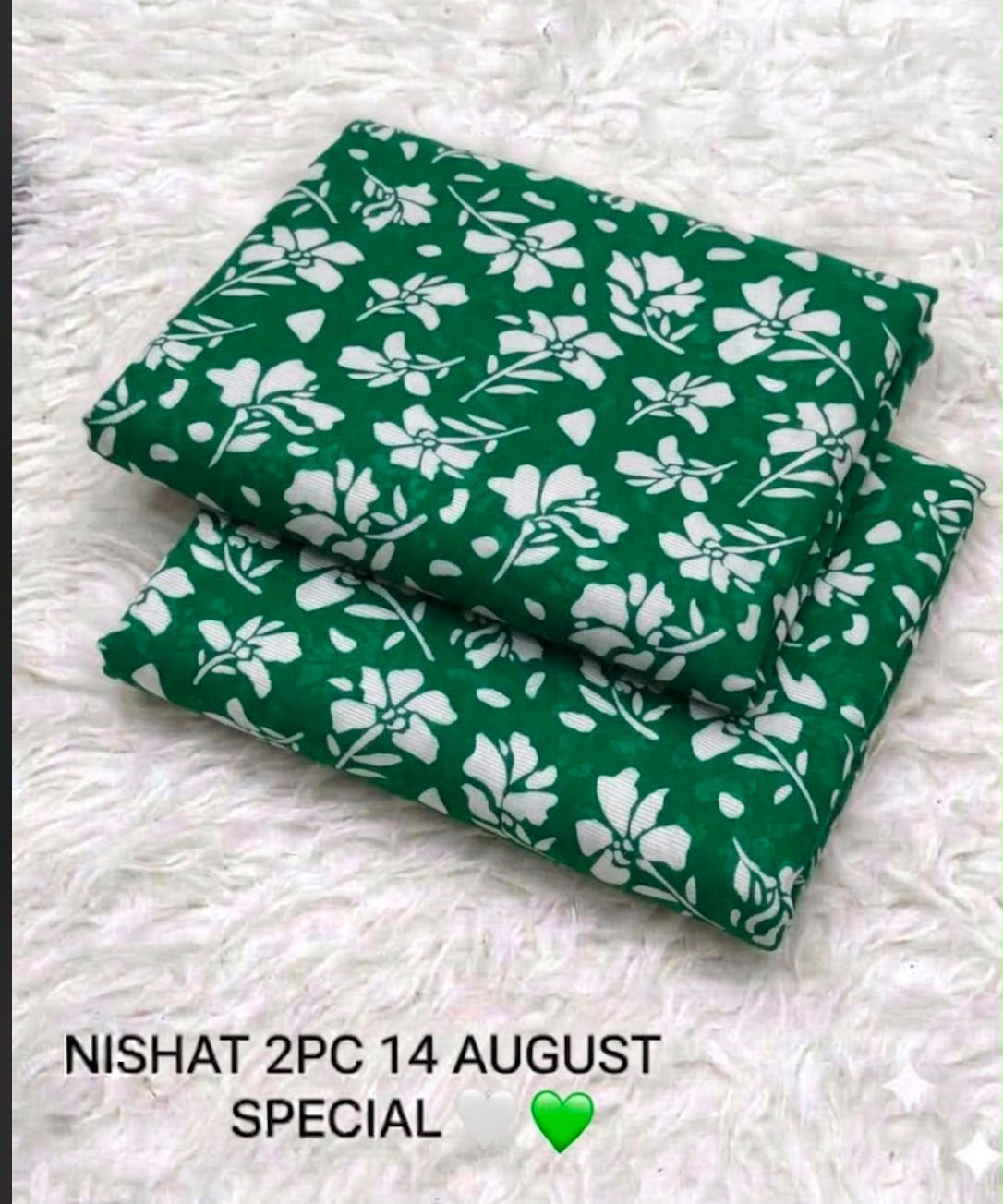 Nishat 2 Piece Lawn Suit – Independence Day Edition | Green & White | Unstitched