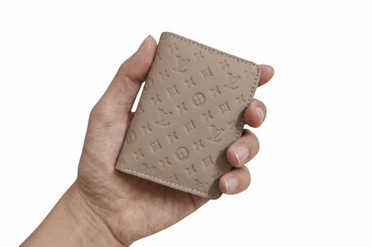Premium Monogram Leather Wallet | Slim Bifold with Card Slots & Cash Pocket