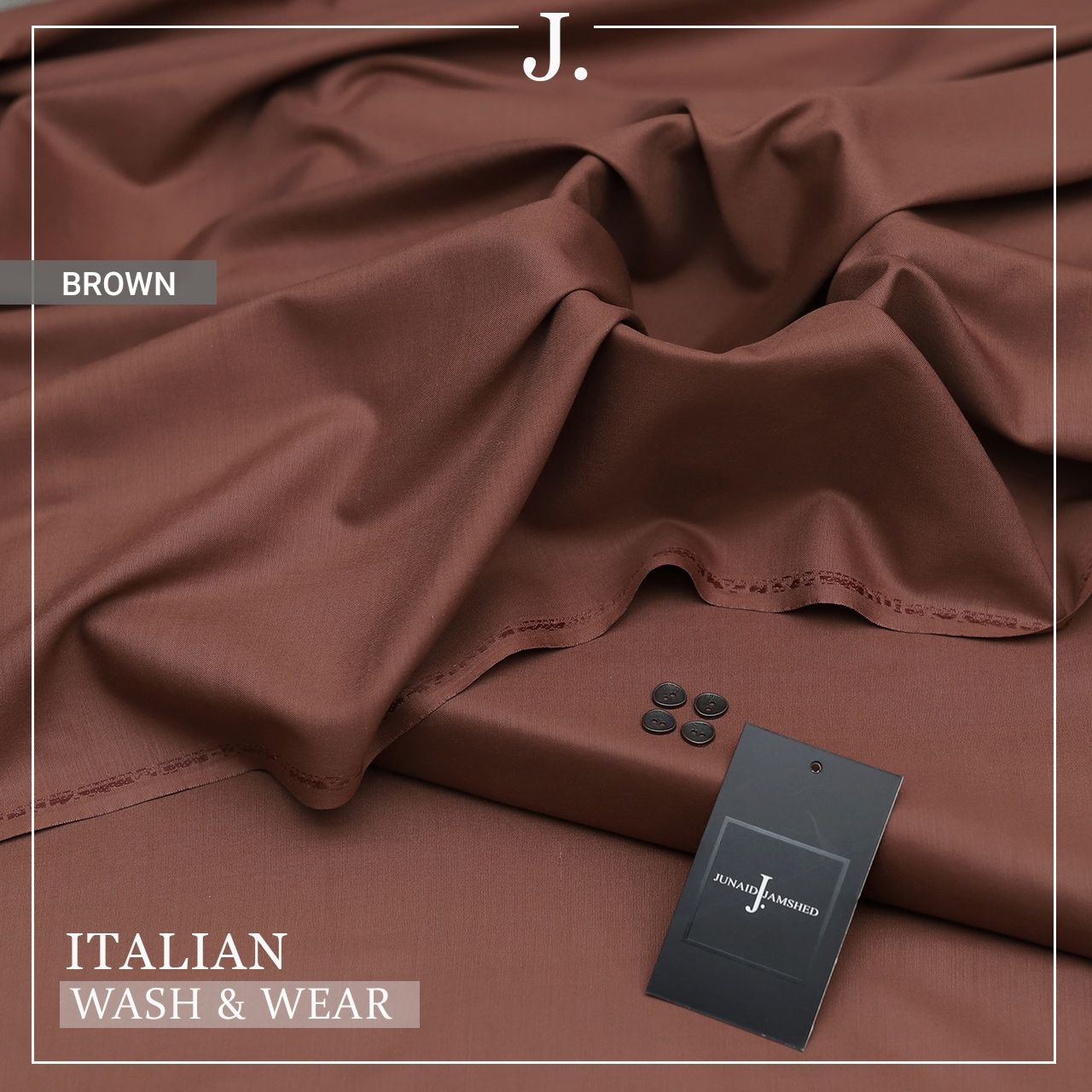 Junaid Jamshed Italian Wash & Wear – Premium Unstitched Men's Suit (4 Meter)