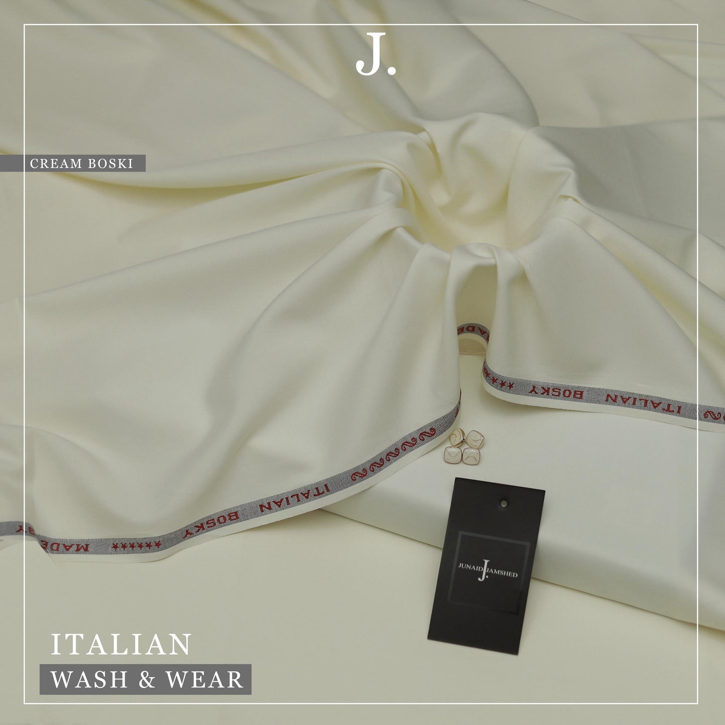 Junaid Jamshed Italian Wash & Wear – Premium Unstitched Men's Suit (4 Meter)