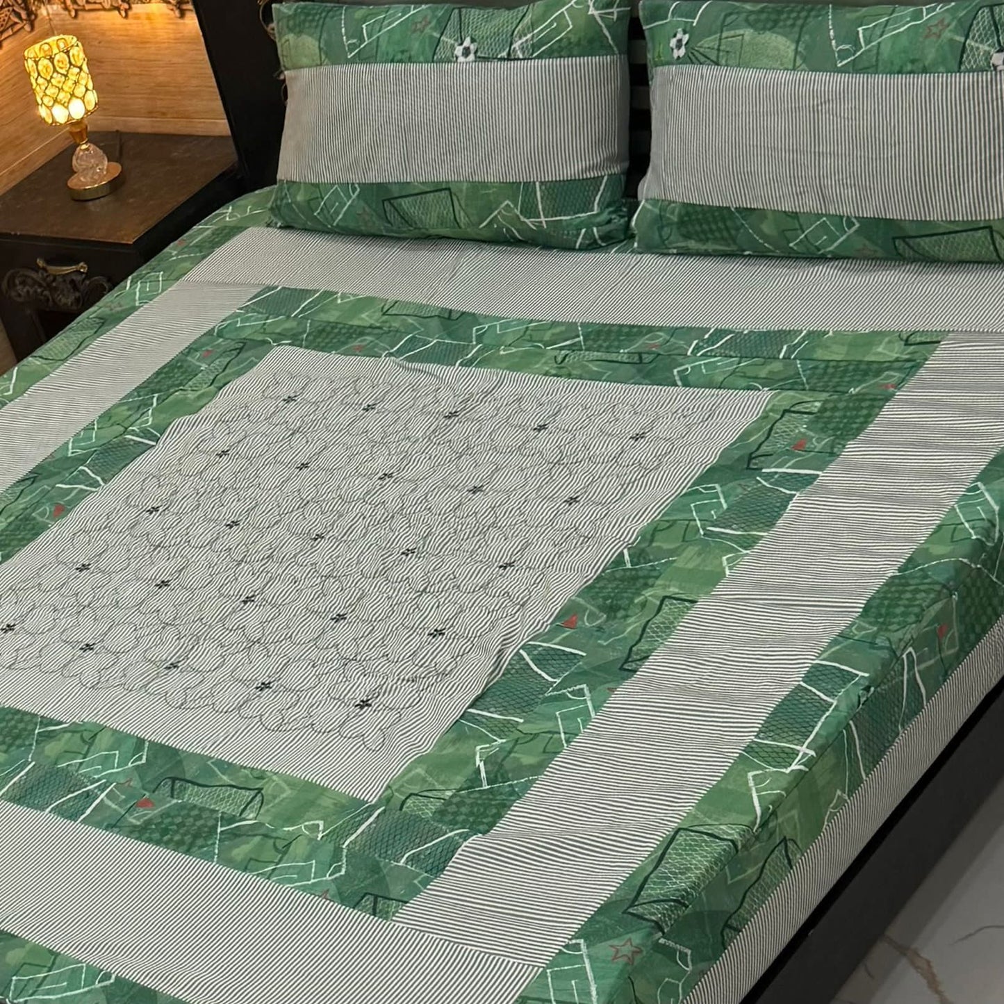 Patchwork Cotton Bedsheet Set – King Size