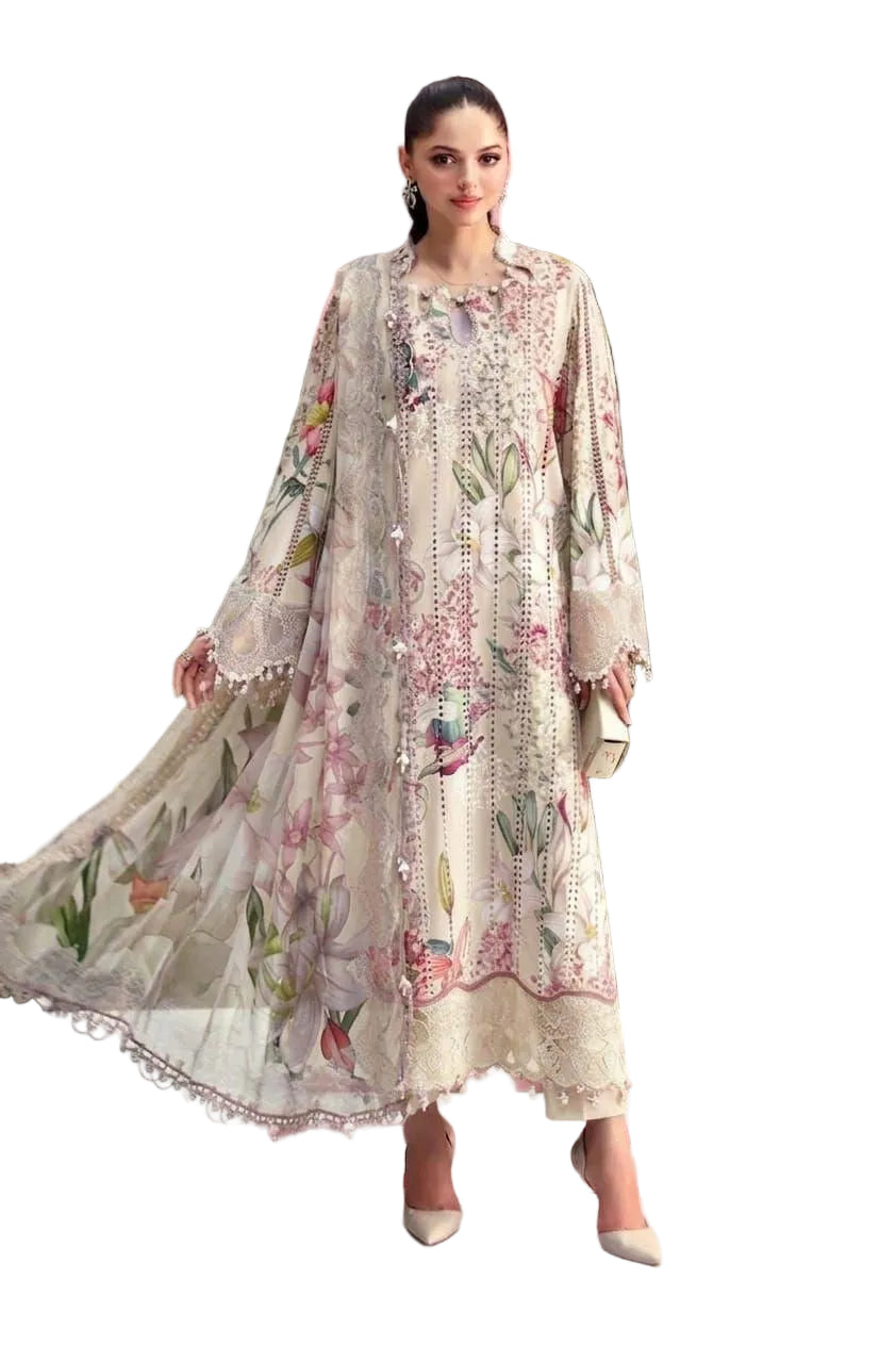 MARIA B M Print Vol-02 Unstitched Lawn Suit 2026 | MBL-MPT-3006A/B