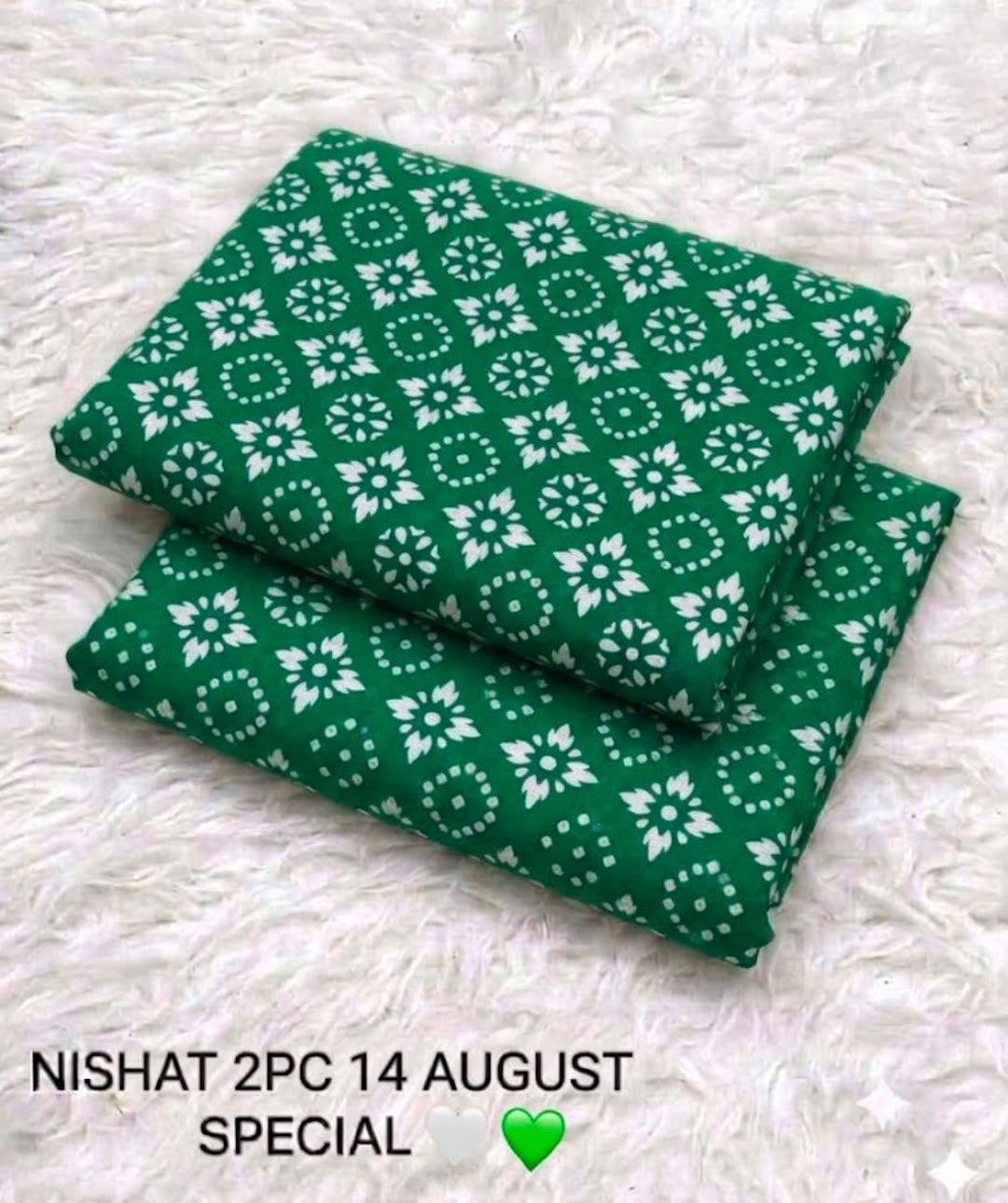 Nishat 2 Piece Lawn Suit – Independence Day Edition | Green & White | Unstitched