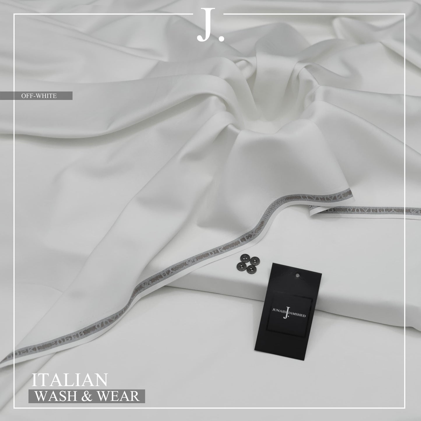 Junaid Jamshed Italian Wash & Wear – Premium Unstitched Men's Suit (4 Meter)