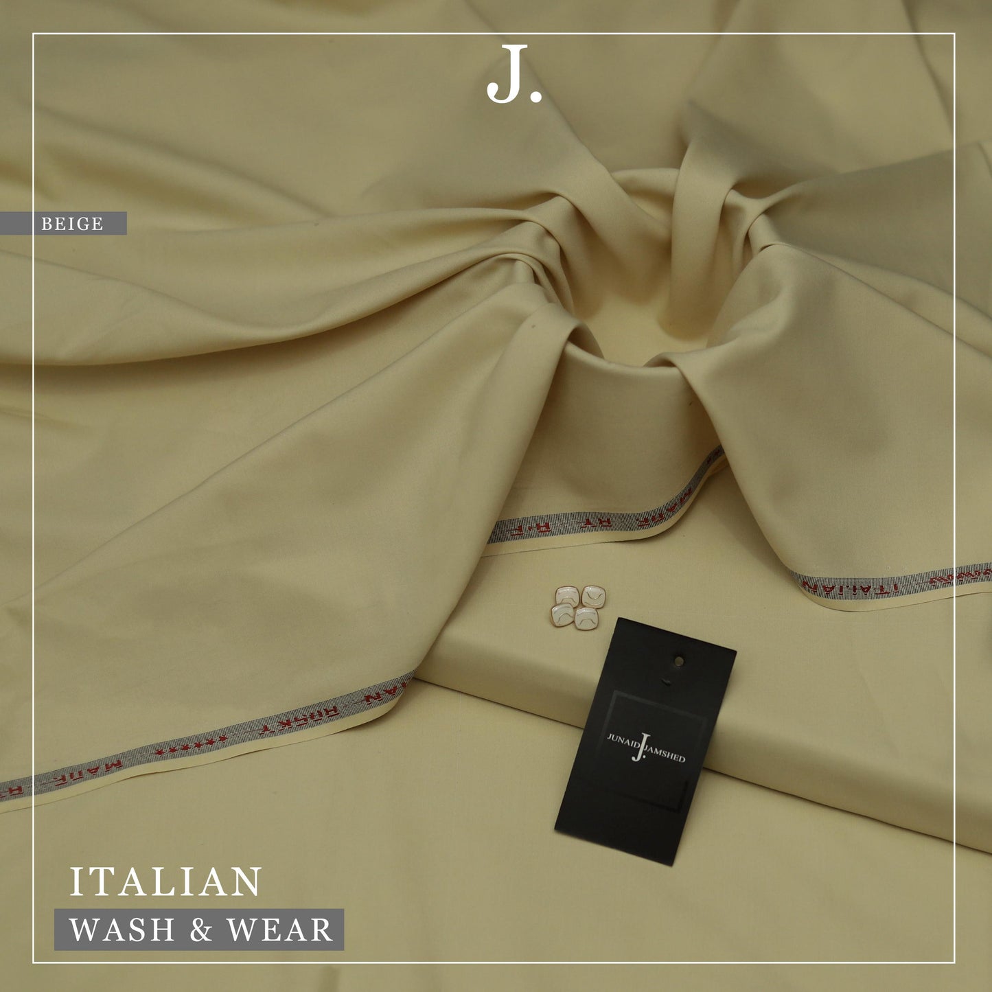Junaid Jamshed Italian Wash & Wear – Premium Unstitched Men's Suit (4 Meter)