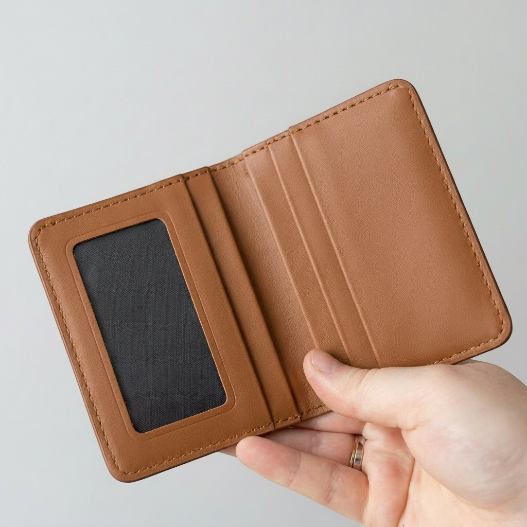 Premium Monogram Leather Wallet | Slim Bifold with Card Slots & Cash Pocket