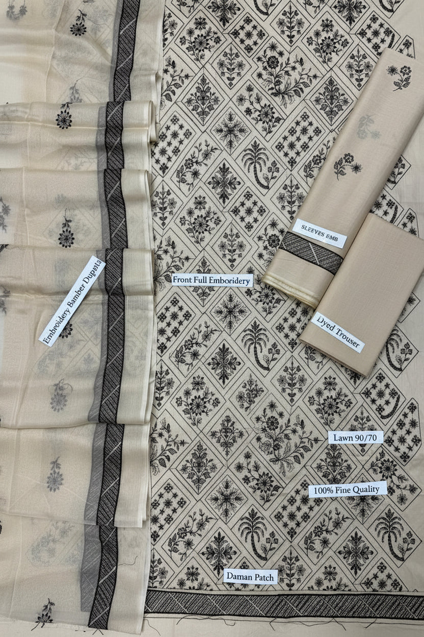 Bareeze Premium Airjet Lawn 3 Piece Unstitched – Premium Collection