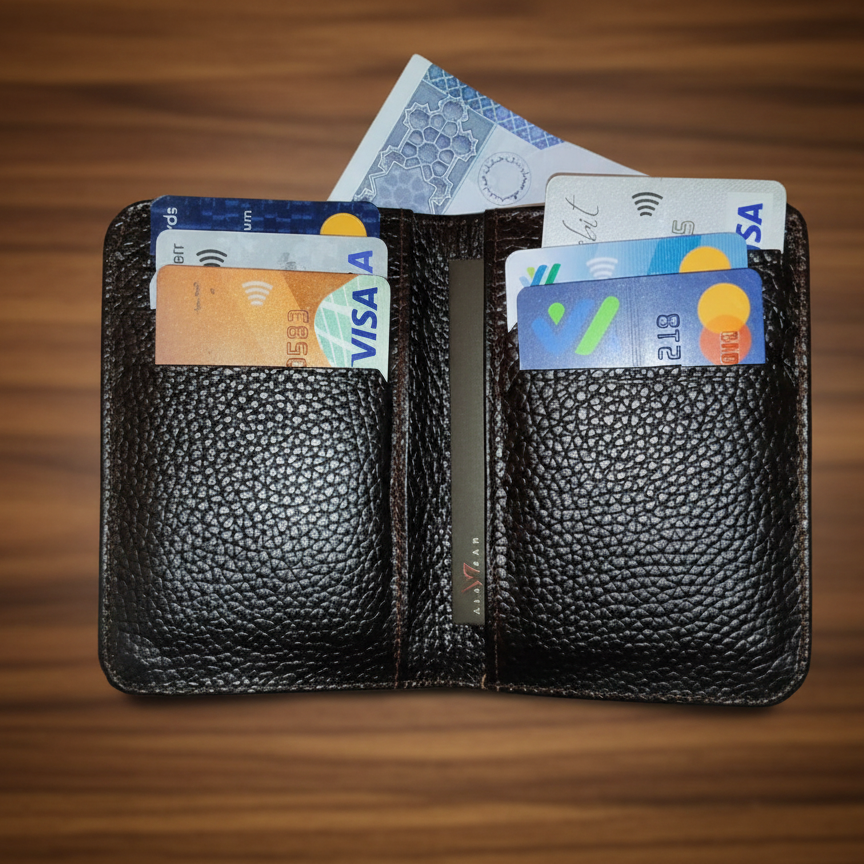 Premium Unisex Cow Leather Wallet – Brown | Slim Minimalist Bifold Card & Cash Holder