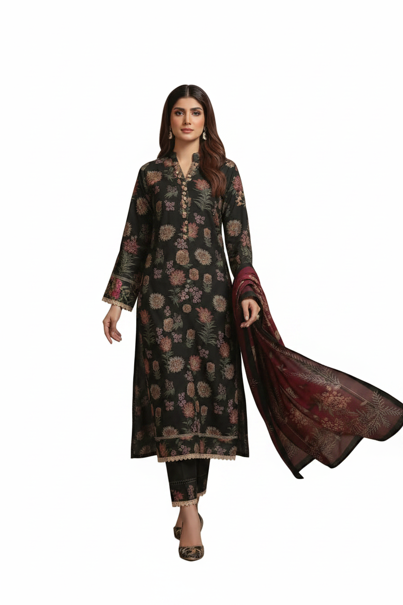 Aneelas Lawn Collection 2026 – 3-Piece Unstitched Lawn Suit