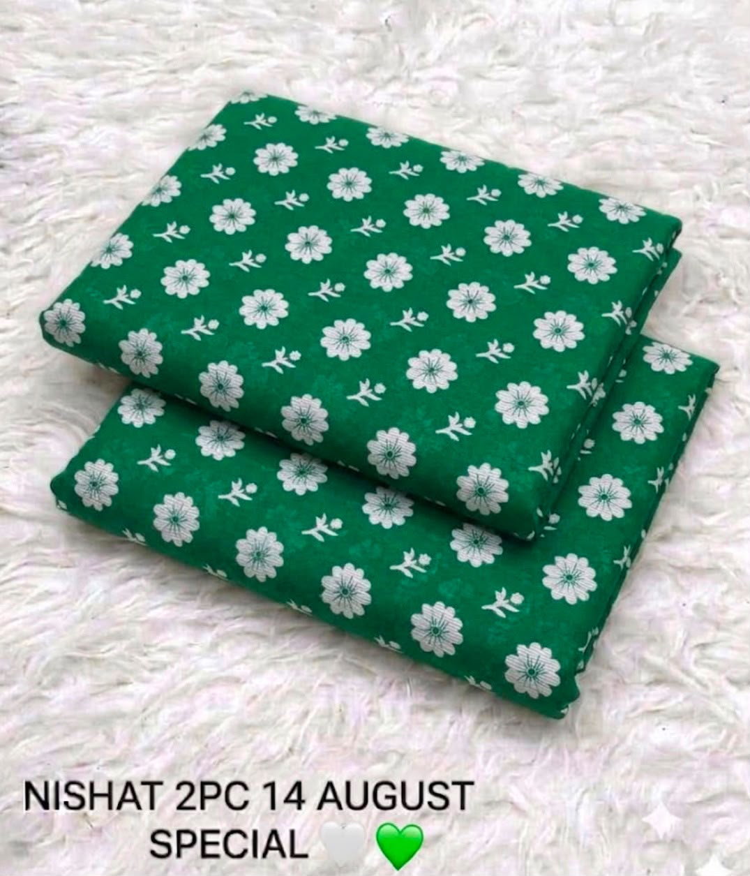 Nishat 2 Piece Lawn Suit – Independence Day Edition | Green & White | Unstitched